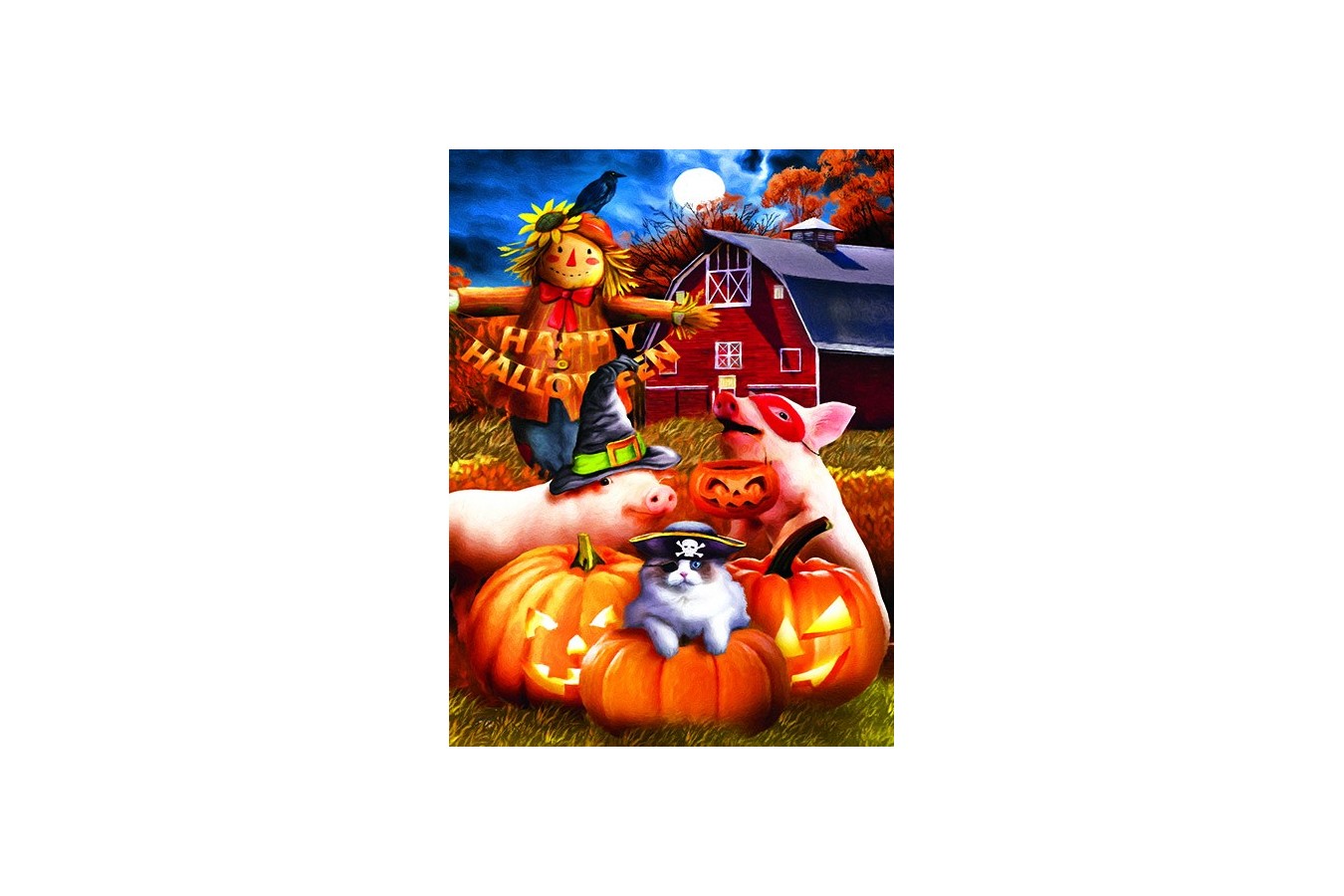 Puzzle Sunsout - Tom Wood: Happy Halloween, 1.000 piese (28856)