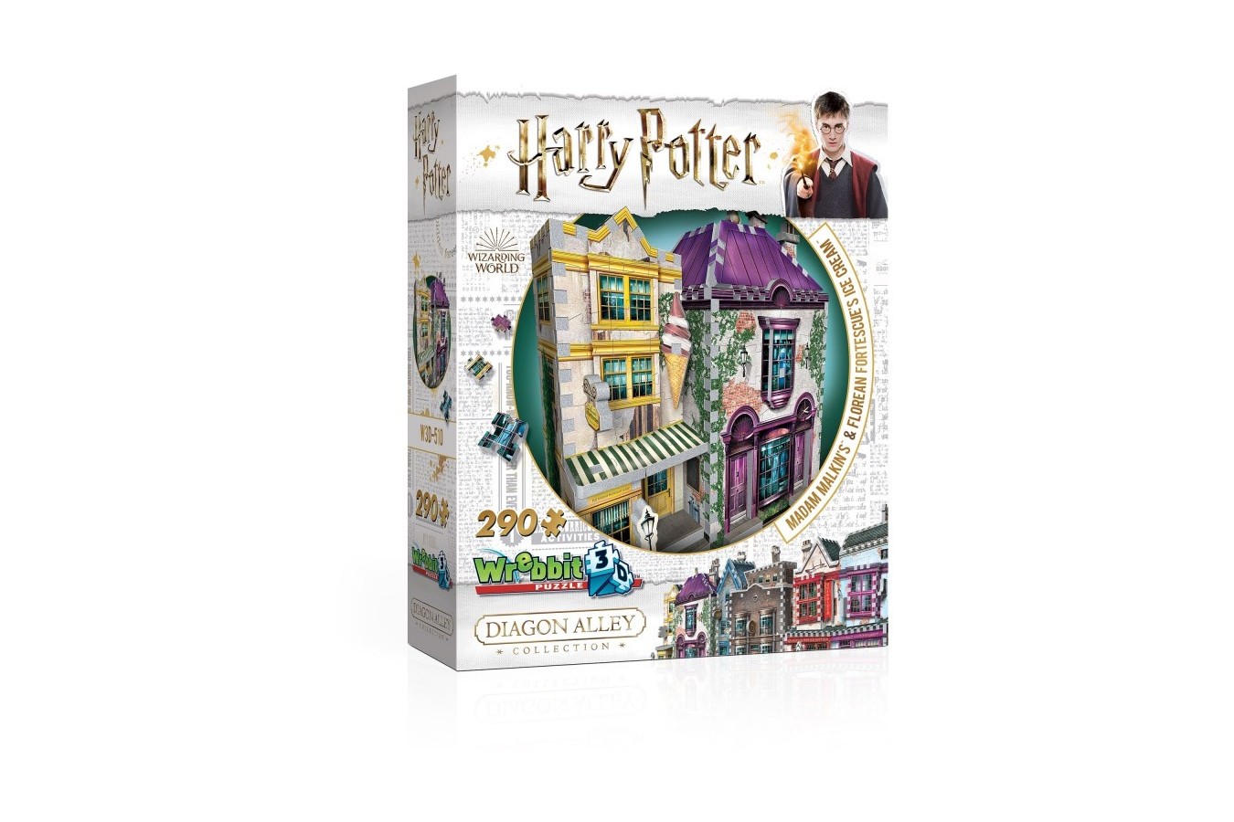 Puzzle 3D Wrebbit - Harry Potter - Madam Malkin\'s & Florean Fortescue\'s Ice Cream, 290 piese (3D-0510)