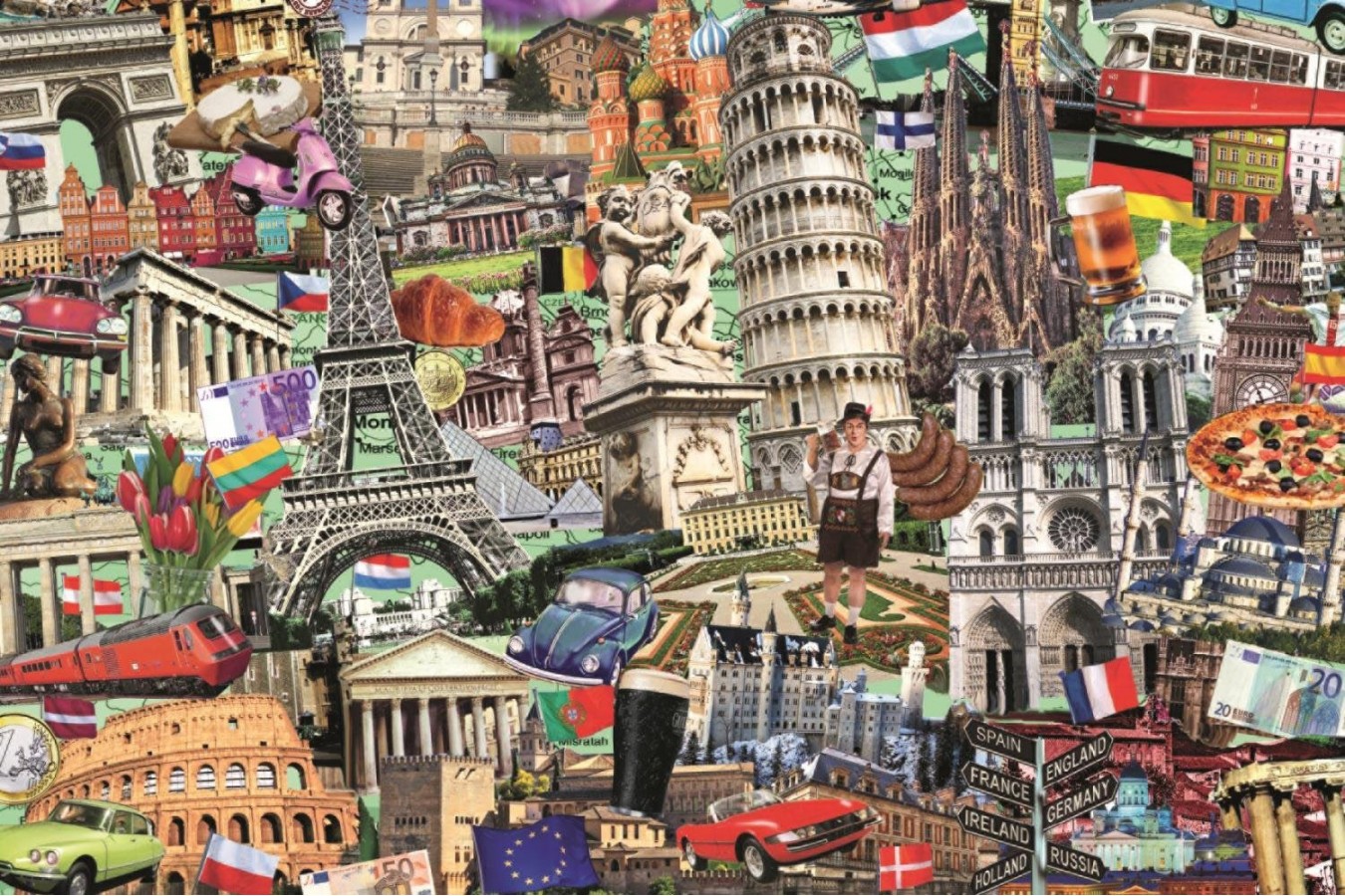 Puzzle Jumbo - Best off European Cities, 1500 piese (18355)