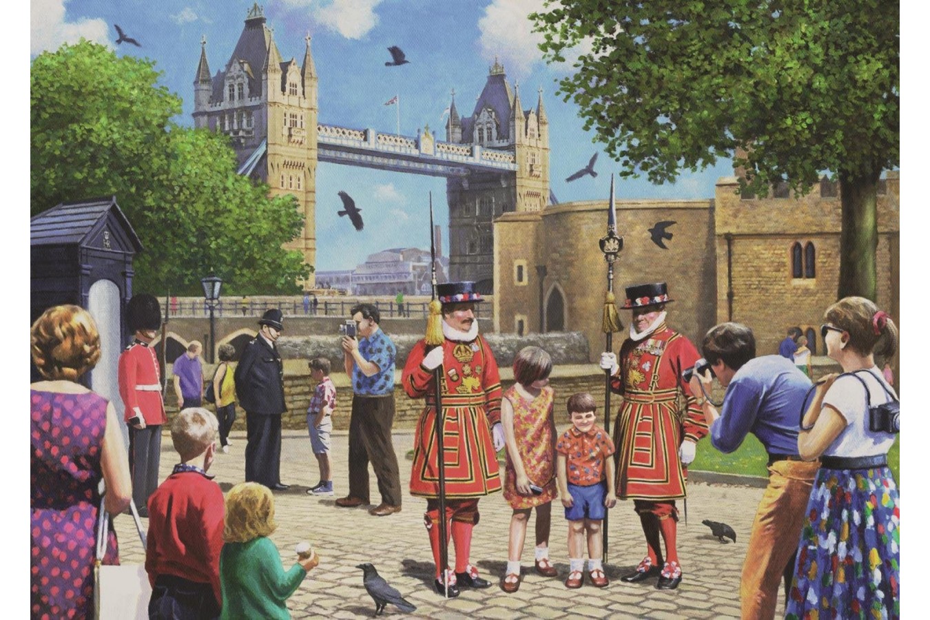 Puzzle Jumbo - Kevin Walsh: Beefeaters at the Tower, 1.000 piese (11177)