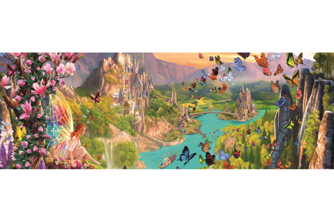 Puzzle panoramic Jumbo - Fairy Land, 1.000 piese (18570) imagine