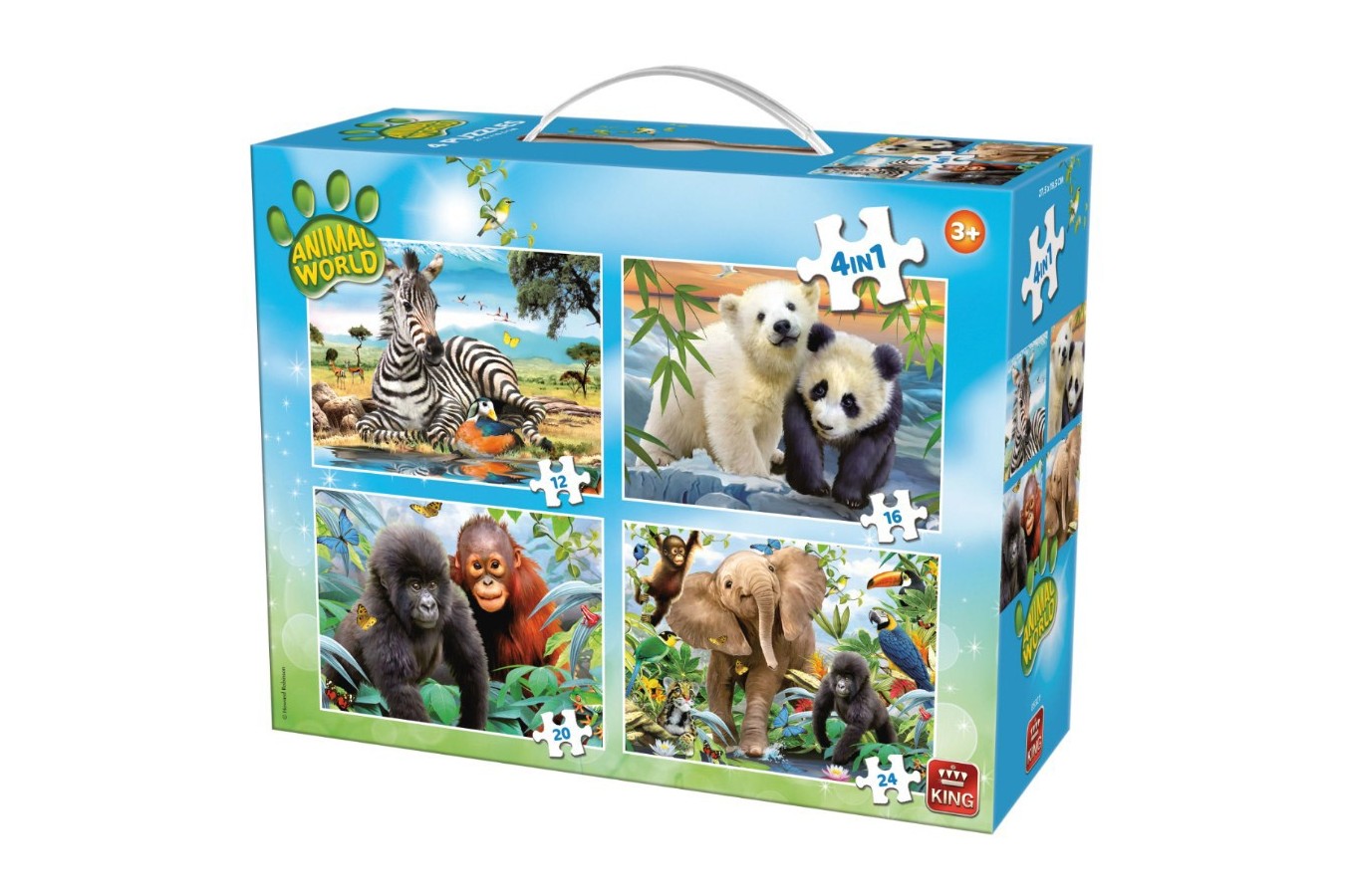 Puzzle King - Animal World, 12/16/20/24 piese (05321)