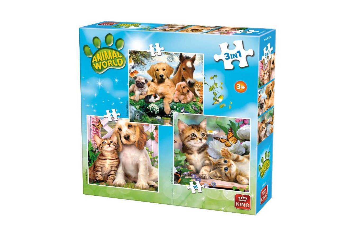 Puzzle King - Animal World, 4/9/16 piese (05323)