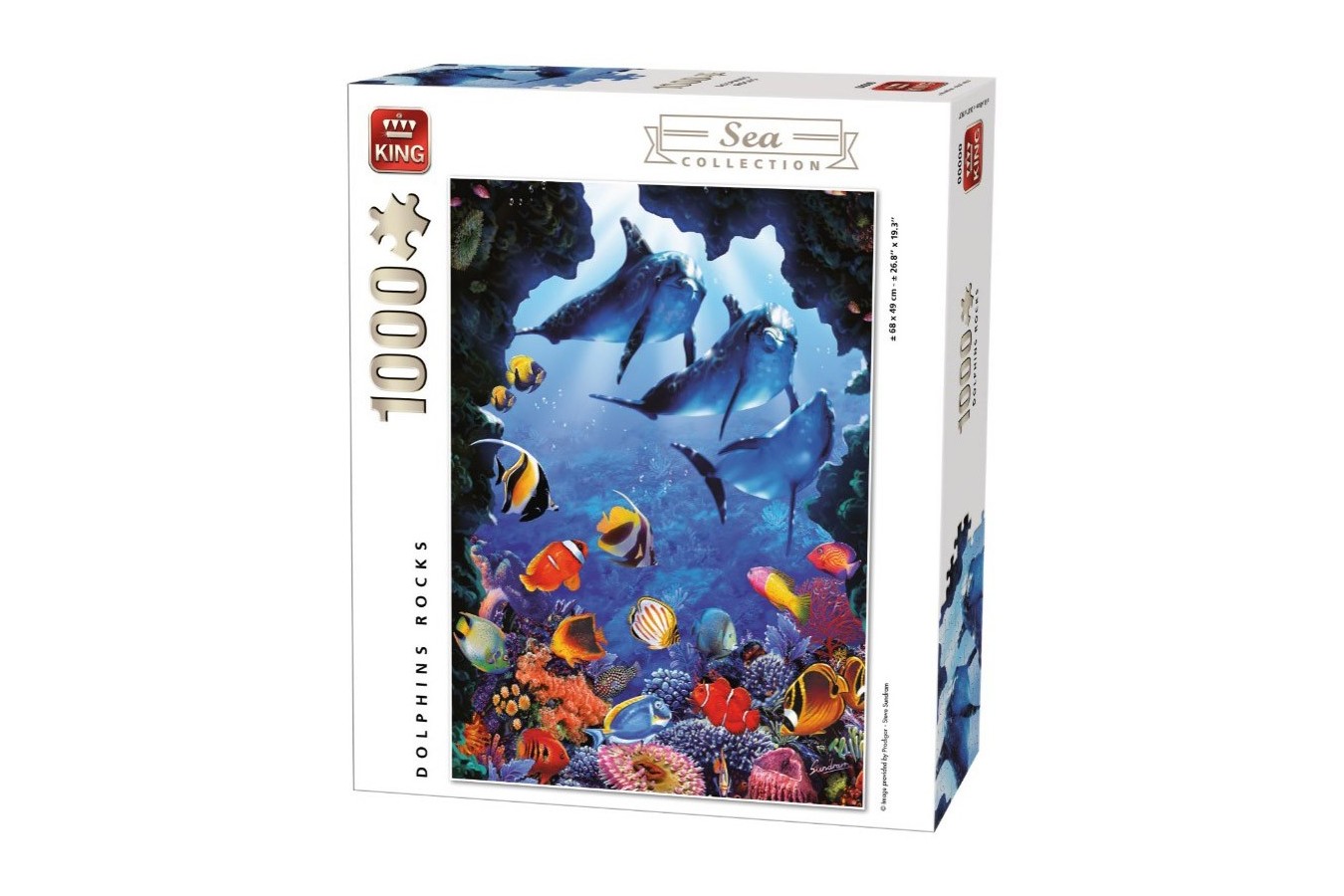 Puzzle King - Dolphins Rocks, 1.000 piese (05667) imagine