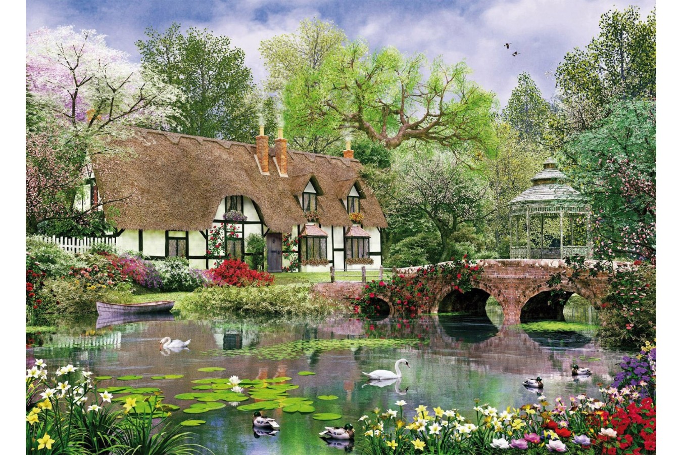 Puzzle King - Dominic Davison: April Cottage, 1.000 piese (05358)