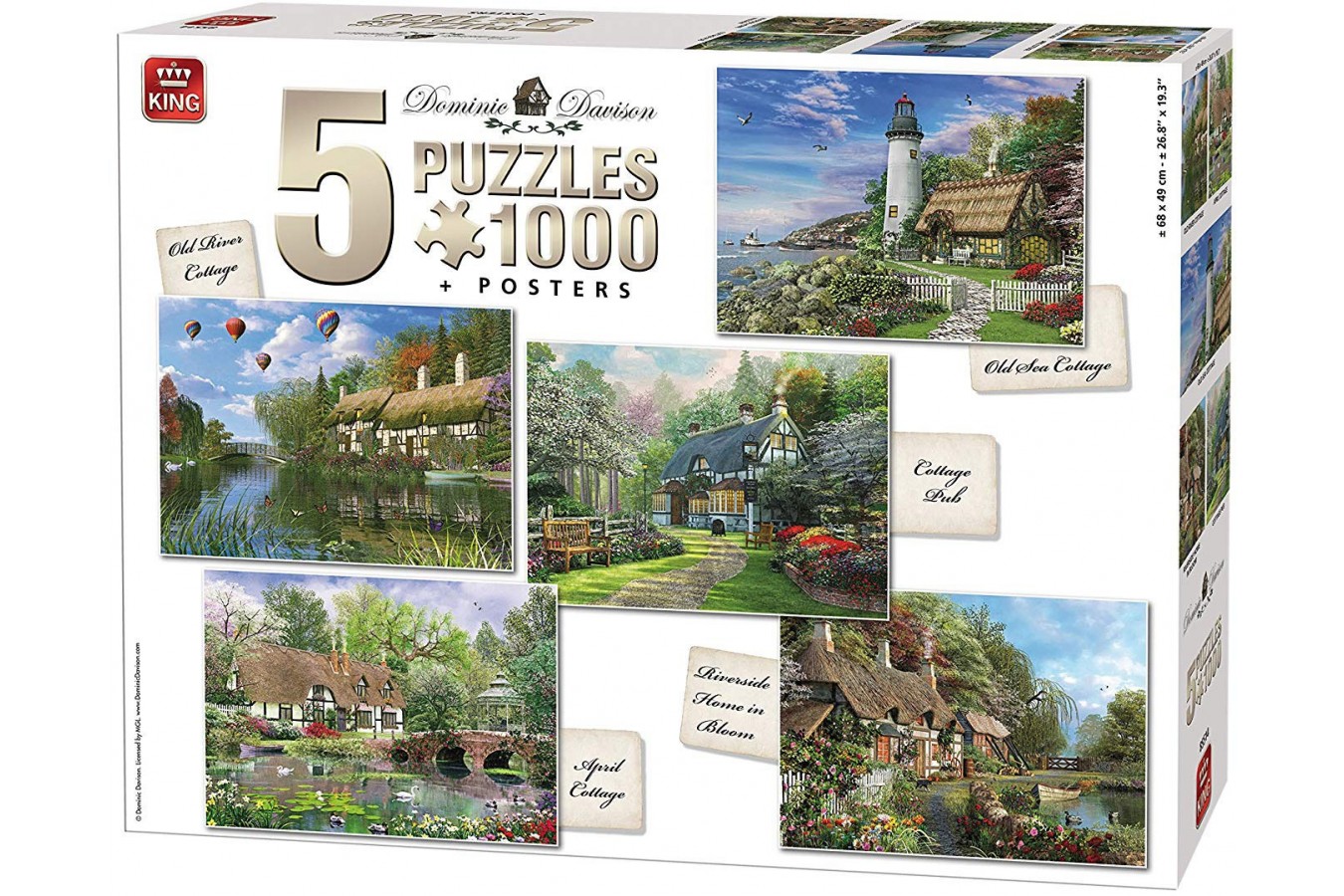 Puzzle King - Dominic Davison: Cottages, 5x1.000 piese (85514)