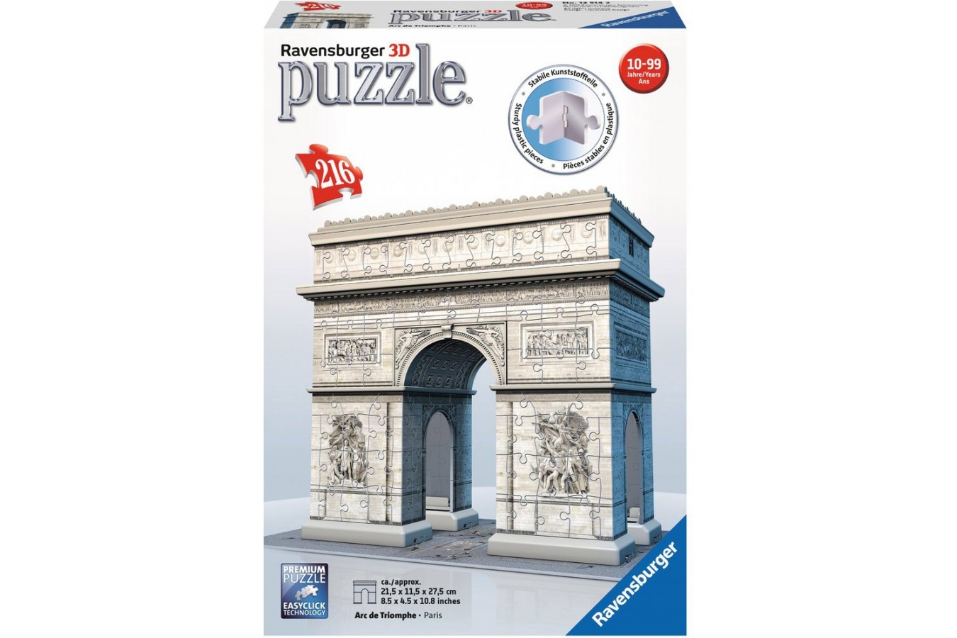 Puzzle 3D Ravensburger - The Arc de Triomphe, Paris, 216 piese (12514)