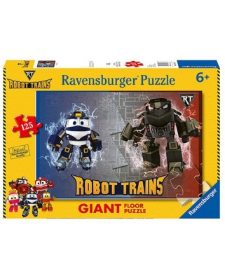 Puzzle de podea Ravensburger - Robot Trains, 125 piese XXL (09787)
