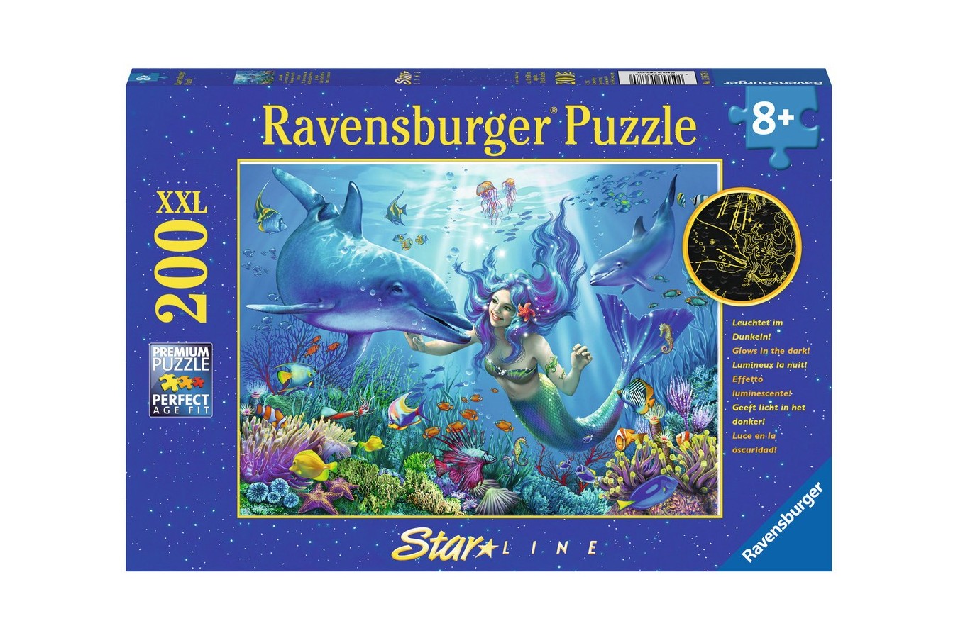 Puzzle fosforescent Ravensburger - Luminous Underwater Paradise, 200 piese (13678)