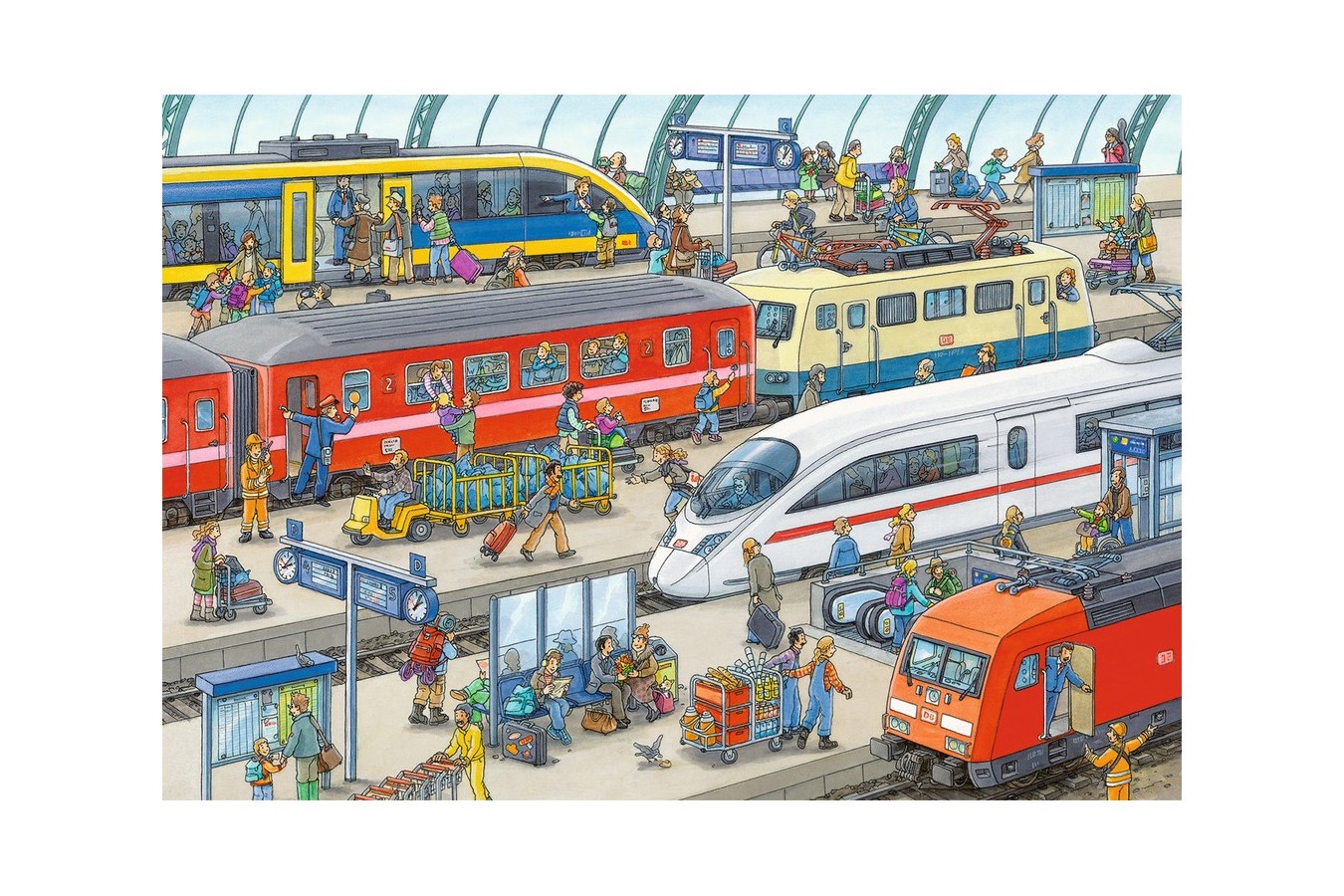 Puzzle Ravensburger - Agitation at the station, 2x24 piese (09191)