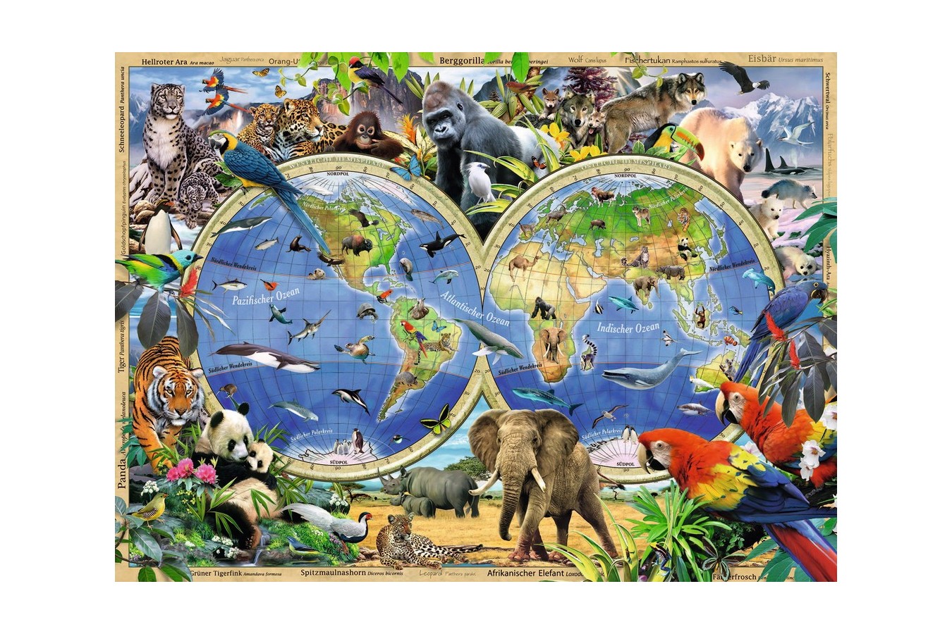 Puzzle Ravensburger - Animals of the World, 100 piese XXL (10540)