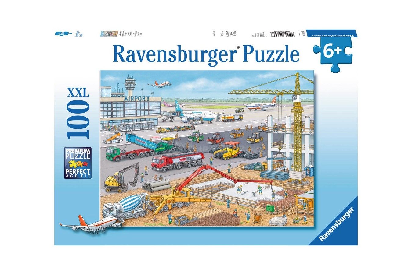 Puzzle Ravensburger - Construction Site at the Airport, 100 piese XXL (10624)