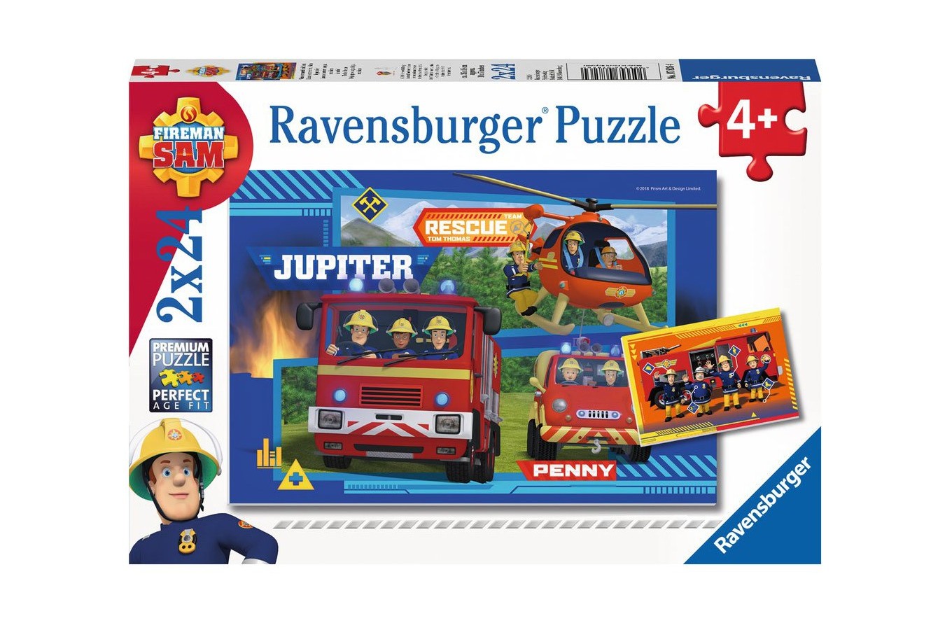 Puzzle Ravensburger - Fireman Sam, 2x24 piese (07826)