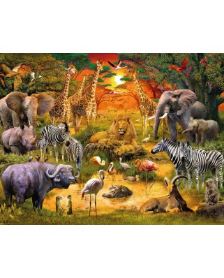Puzzle Ravensburger - Gathering at the Waterhole, 2000 piese (16702)