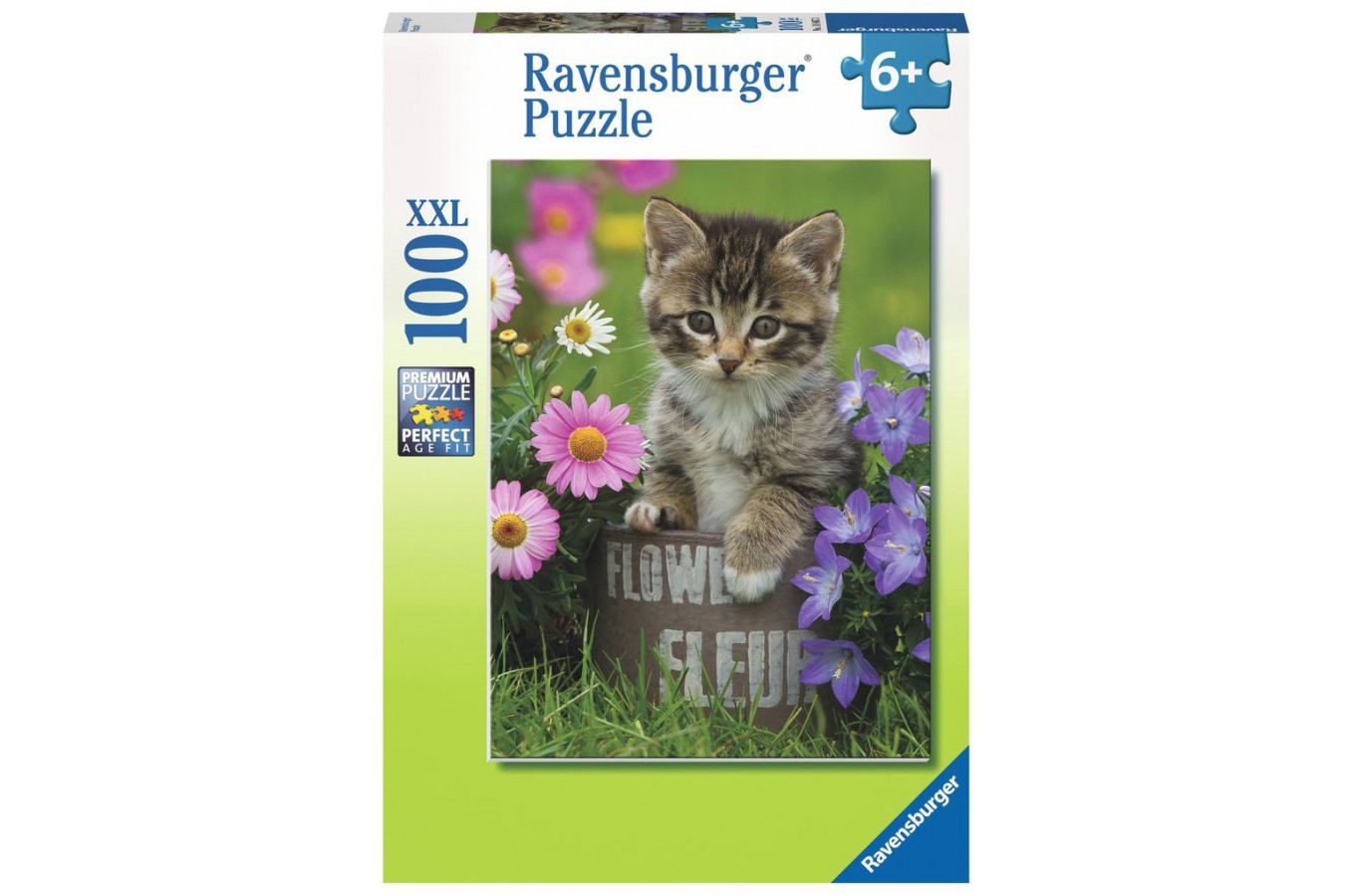 Puzzle Ravensburger - Kitten amongst the Flowers, 100 piese XXL (10847)