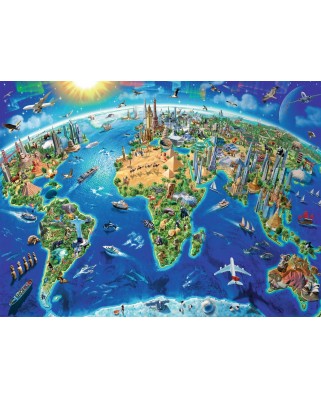 Puzzle Ravensburger - Map of World Monuments, 300 piese XXL (13227)