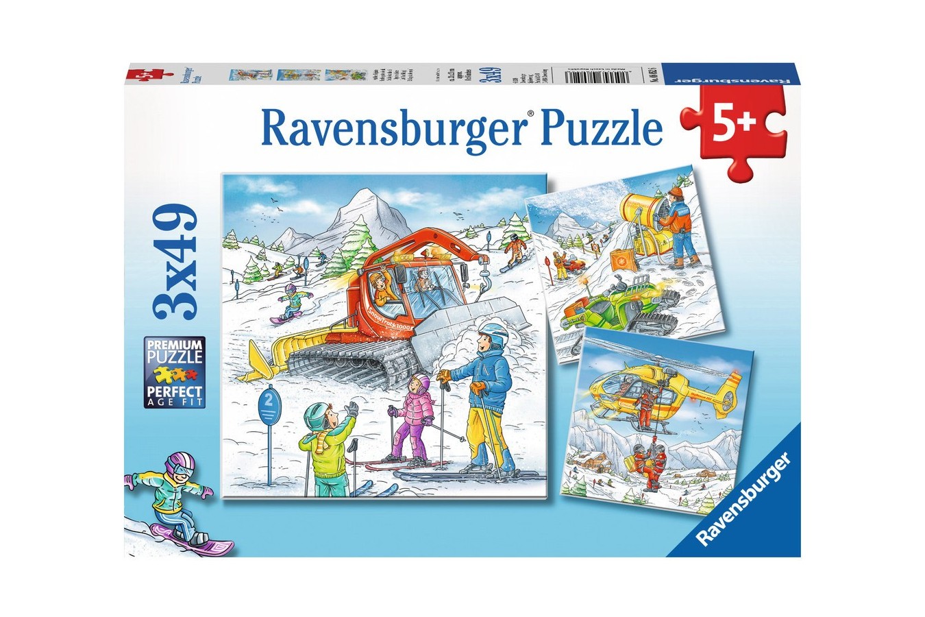 Puzzle Ravensburger - On the Ski Slope, 3x49 piese (08052)