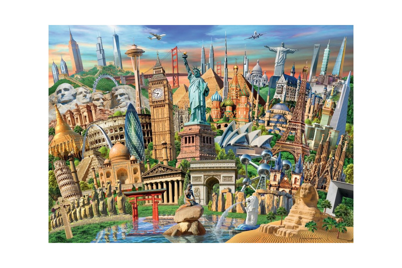 Puzzle Ravensburger - World Landmarks, 1000 piese (19890)