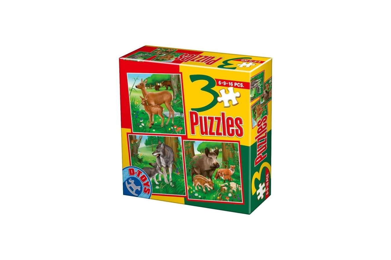 Puzzle D-Toys - Animale Salbatice, 6/9/12 piese (60150-3)