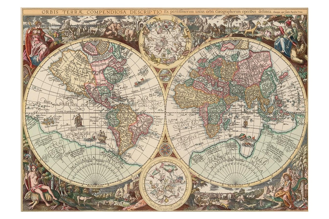 Puzzle Art Puzzle - Antique World Map, 260 piese (Art-Puzzle-4276)