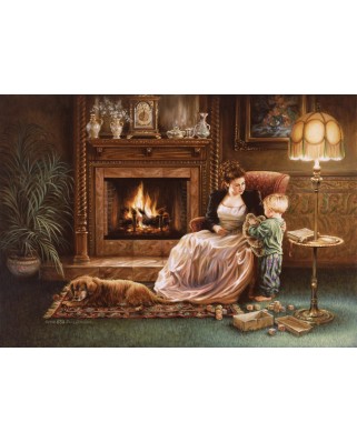 Puzzle Art Puzzle - Dona Gelsinger: Serenity by the Fireplace, 1500 piese (Art-Puzzle-4614)