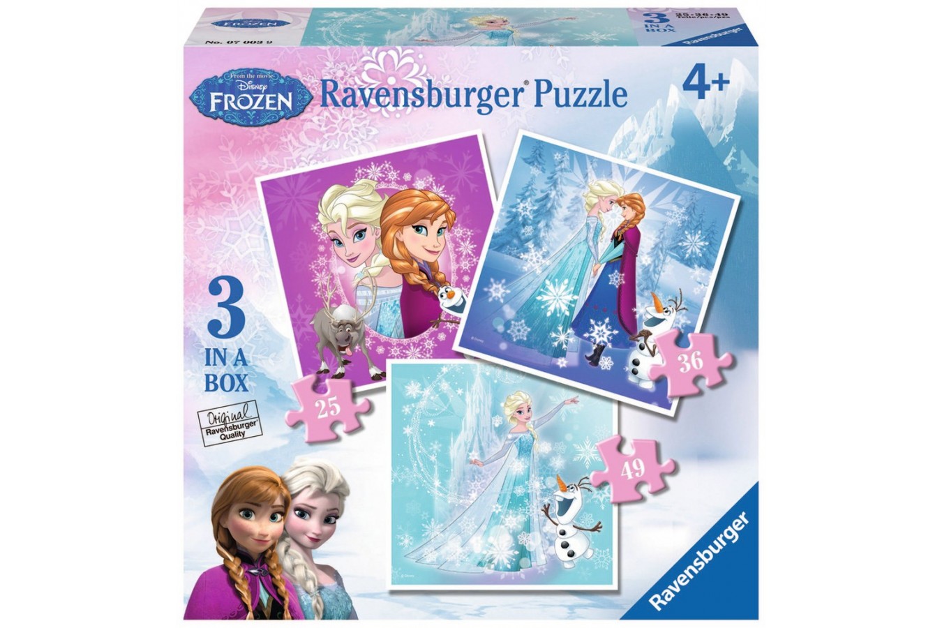 Puzzle Ravensburger - Frozen, 25/36/49 piese (07003)