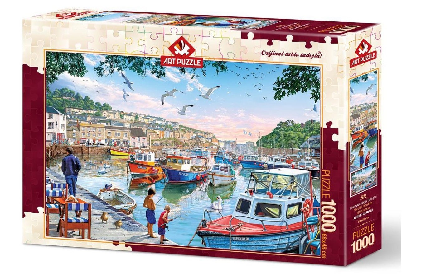Puzzle Art Puzzle - The Little Fishermen at the Harbour, 1000 piese (Art-Puzzle-4231)