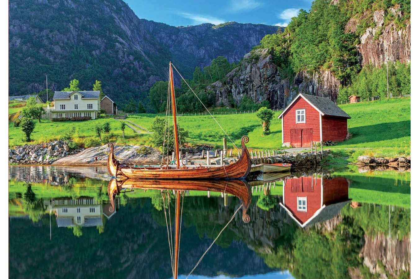 Puzzle Educa - Viking Boat, 1500 piese, include lipici (18006)
