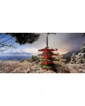 Puzzle panoramic Educa - Mount Fuji and Pagoda Chureito, Japan, 3000 piese, include lipici (18013)