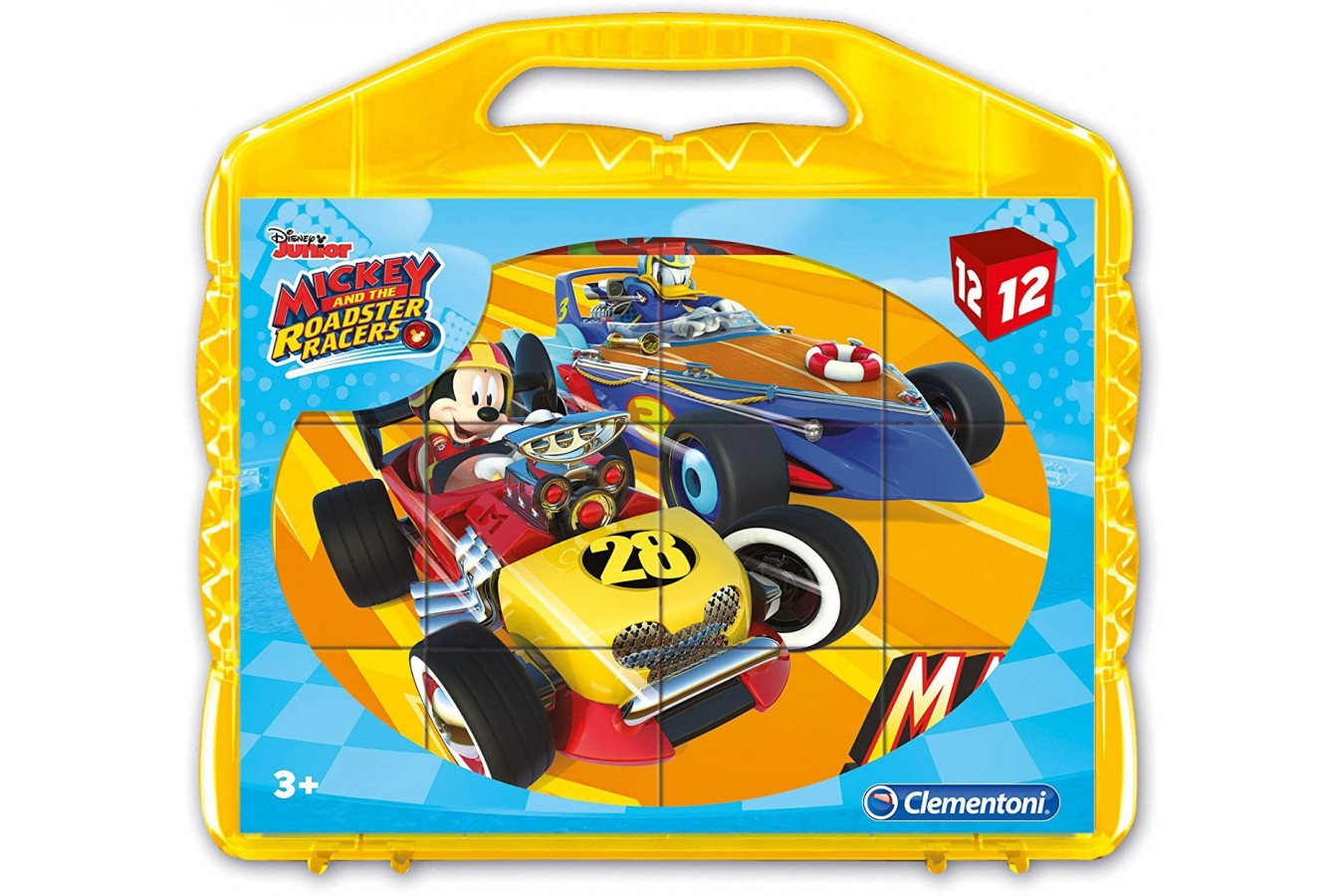Puzzle cuburi Clementoni - Mickey and the Roadster Racers, 12 piese (41183)