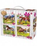 Puzzle King - Girls & Horses, 12/16/20/24 piese (05255)