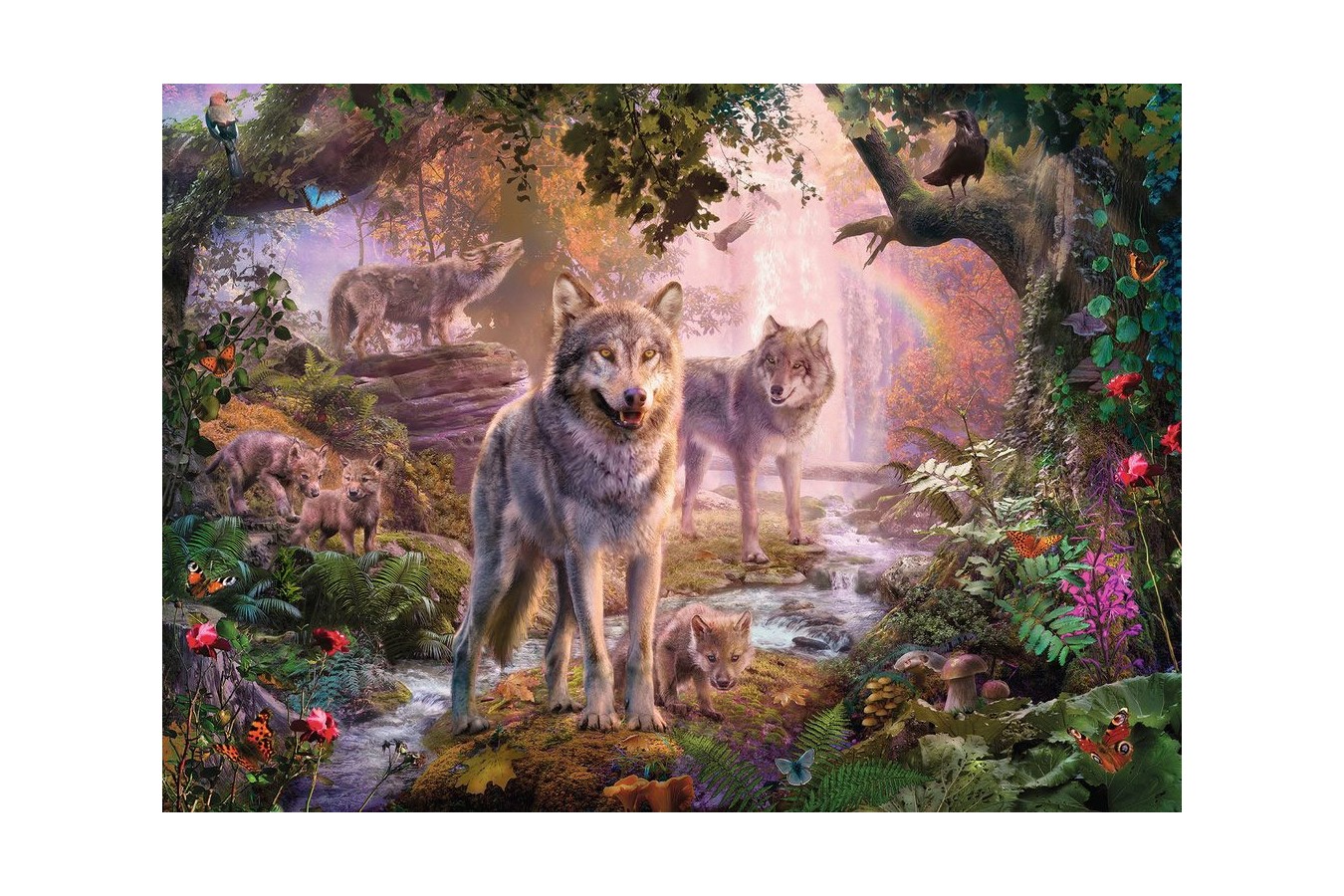 Puzzle Ravensburger - Wolf Family, 1000 piese (15185)