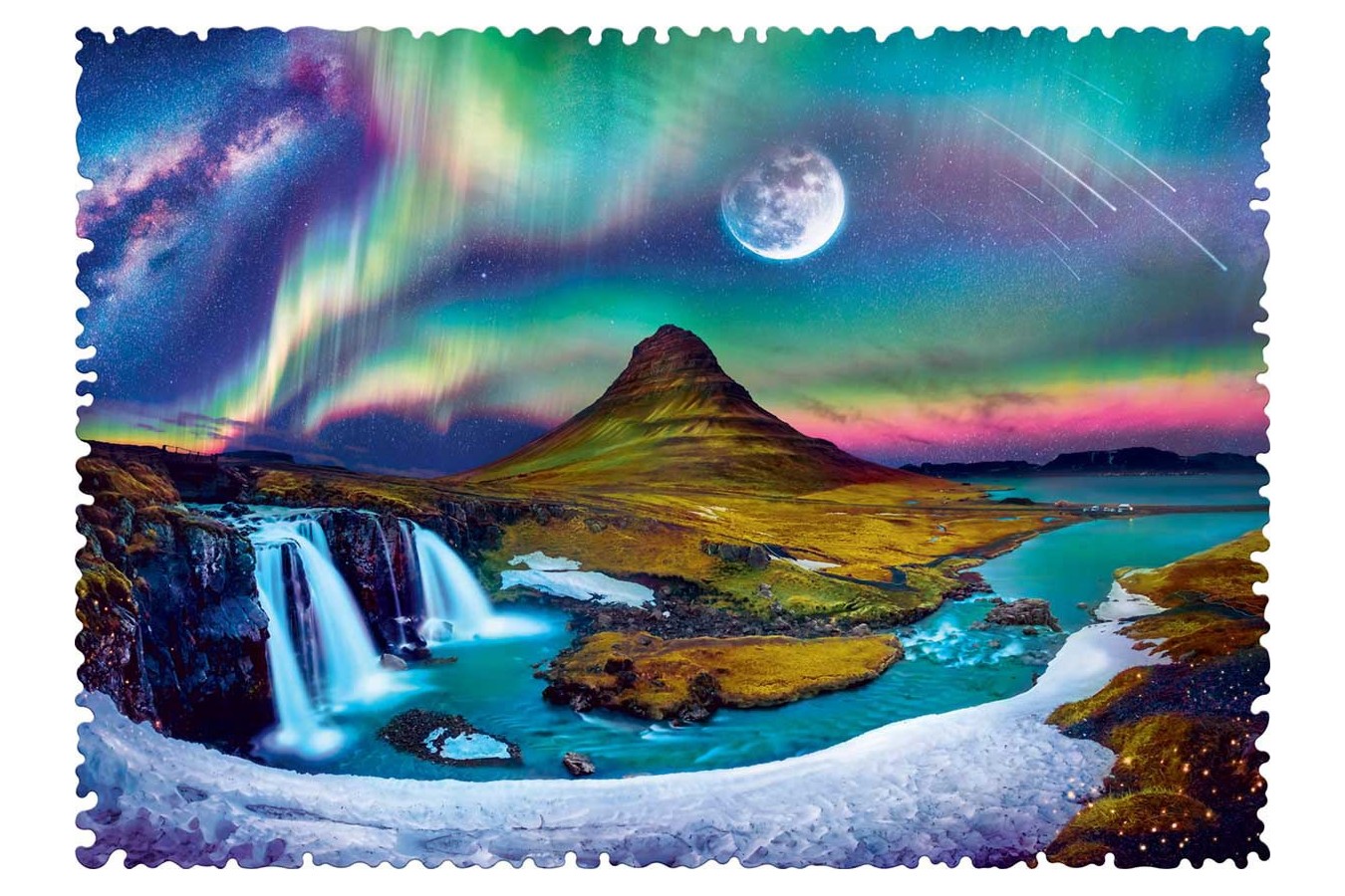 Puzzle Trefl - Crazy Shapes - Aurora over Iceland, 600 piese dificile (11114)