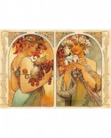 Puzzle D-Toys - Alfons Mucha: Fruit and Flower Dyptich, 1000 piese (DToys-66930-MU06-(70074))