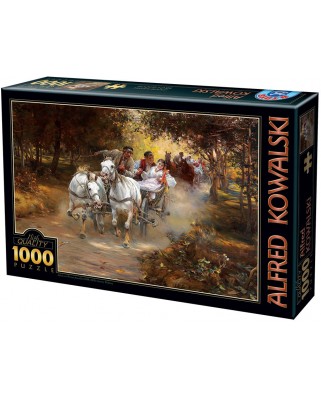 Puzzle D-Toys - Alfred Wierusz-Kowalski: Country Wedding, 1000 piese (Dtoys-74324-WI01)