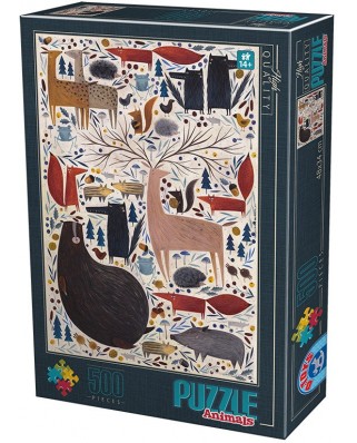 Puzzle D-Toys - Andrea Kurti: Wild Animals, 500 piese (Dtoys-74348-AN02-(75321))