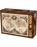 Puzzle D-Toys - Antique World Map, 1000 piese (Dtoys-75710)
