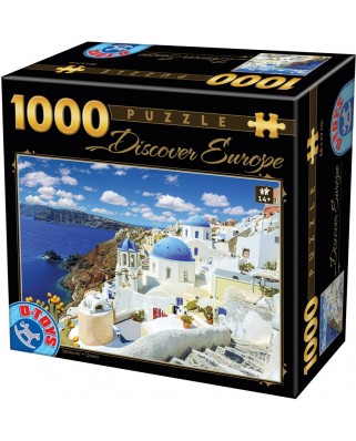Puzzle D-Toys - Discover Europe - Santorini, 1000 piese (Dtoys-65995-DE06)