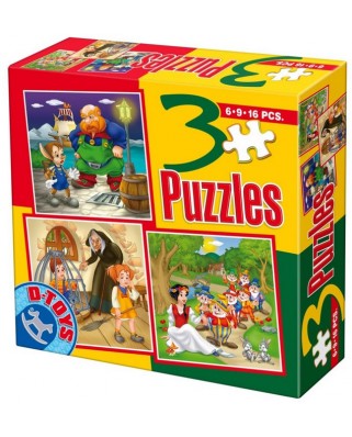 Puzzle D-Toys - Pinocchio, Hansel and Gretel, Blanche Neige and the Seven Dwarfs, 6/9/16 piese (Dtoys-50922-BS-08)