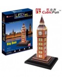 Puzzle 3D cu LED Cubic Fun - Big Ben, 28 piese (Cubic-Fun-L501H)