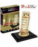 Puzzle 3D cu LED Cubic Fun - Pisa Tower, 15 piese (Cubic-Fun-L502H)