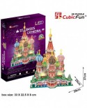 Puzzle 3D cu LED Cubic Fun - St. Basil's Cathedral, 224 piese (Cubic-Fun-L519h)