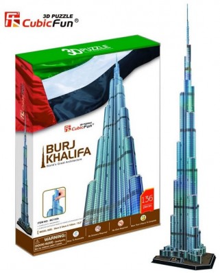 Puzzle 3D Cubic Fun - Burj Khalifa, Dubai, 136 piese (Cubic-Fun-MC133H)