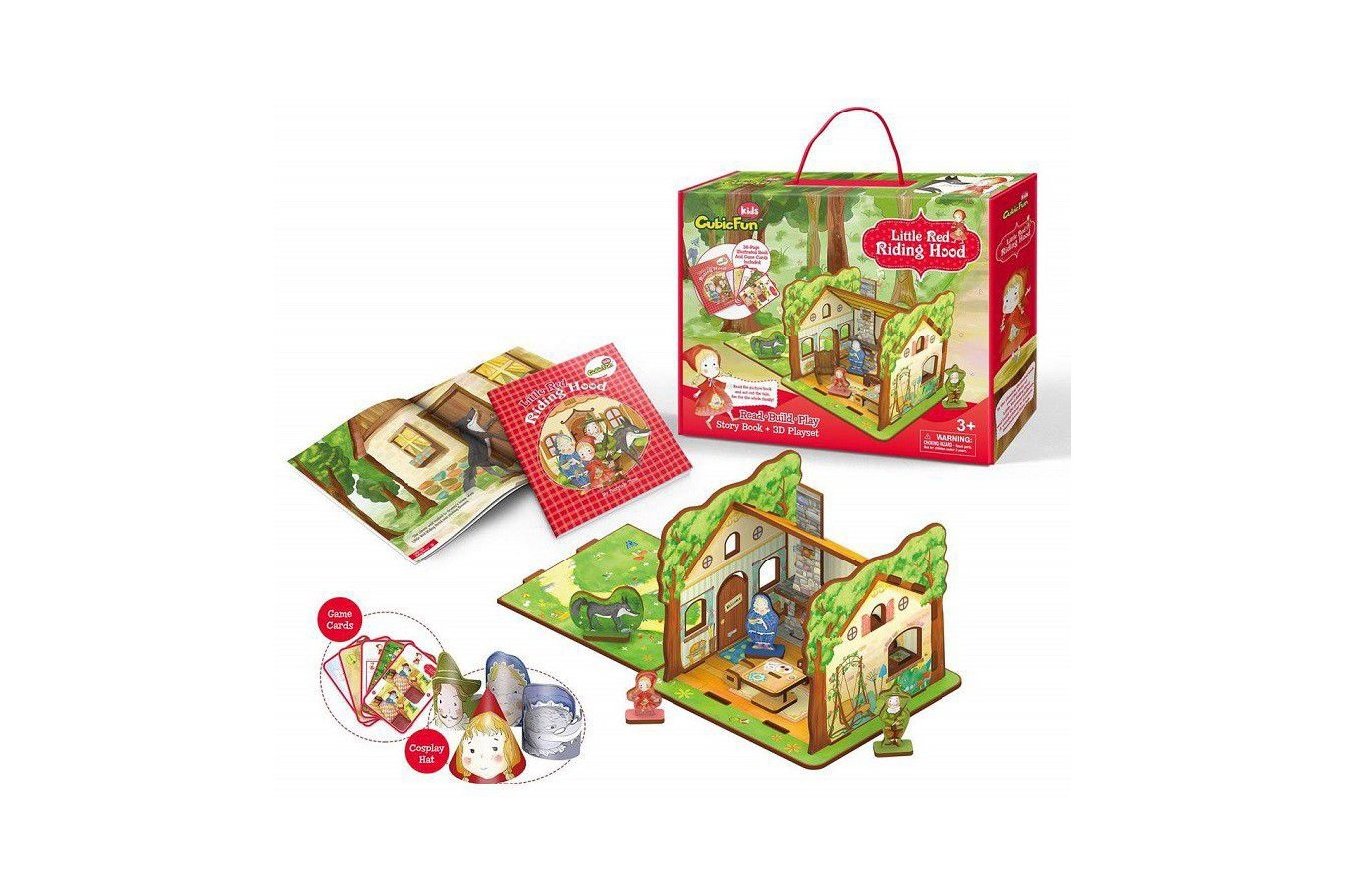 Puzzle 3D Cubic Fun - Little Red Riding Hood, 35 piese (Cubic-Fun-E1601h)