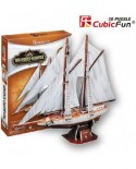 Puzzle 3D Cubic Fun - Two-Masted Schooner, 81 piese (Cubic-Fun-T4007H)