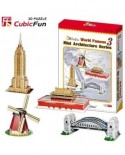 Puzzle 3D Cubic Fun - World Landmarks, 100 piese (Cubic-Fun-C086H)
