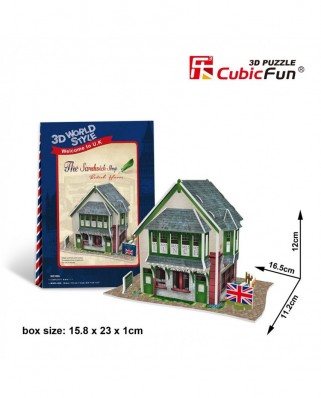 Puzzle 3D Cubic Fun - World Style - Welcome to UK, 36 piese (Cubic-Fun-W3106H)
