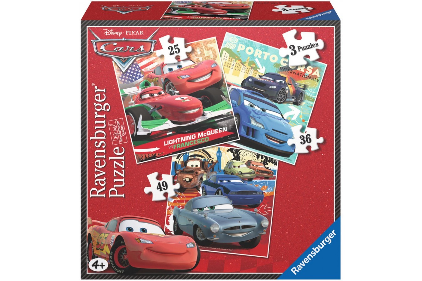 Puzzle Ravensburger - Cars, 25/36/49 piese (07258)