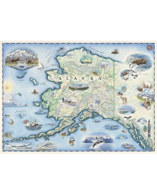 Puzzle Master Pieces - Alaska Map, 1000 piese (Master-Pieces-71840)