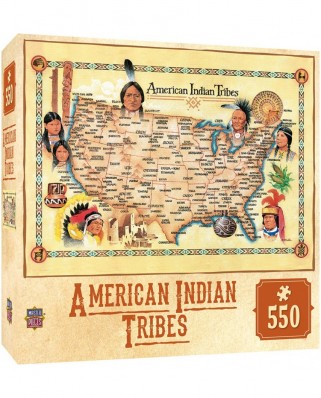 Puzzle Master Pieces - Tribal Spirit - American Indian Tribes, 550 piese (Master-Pieces-71453)